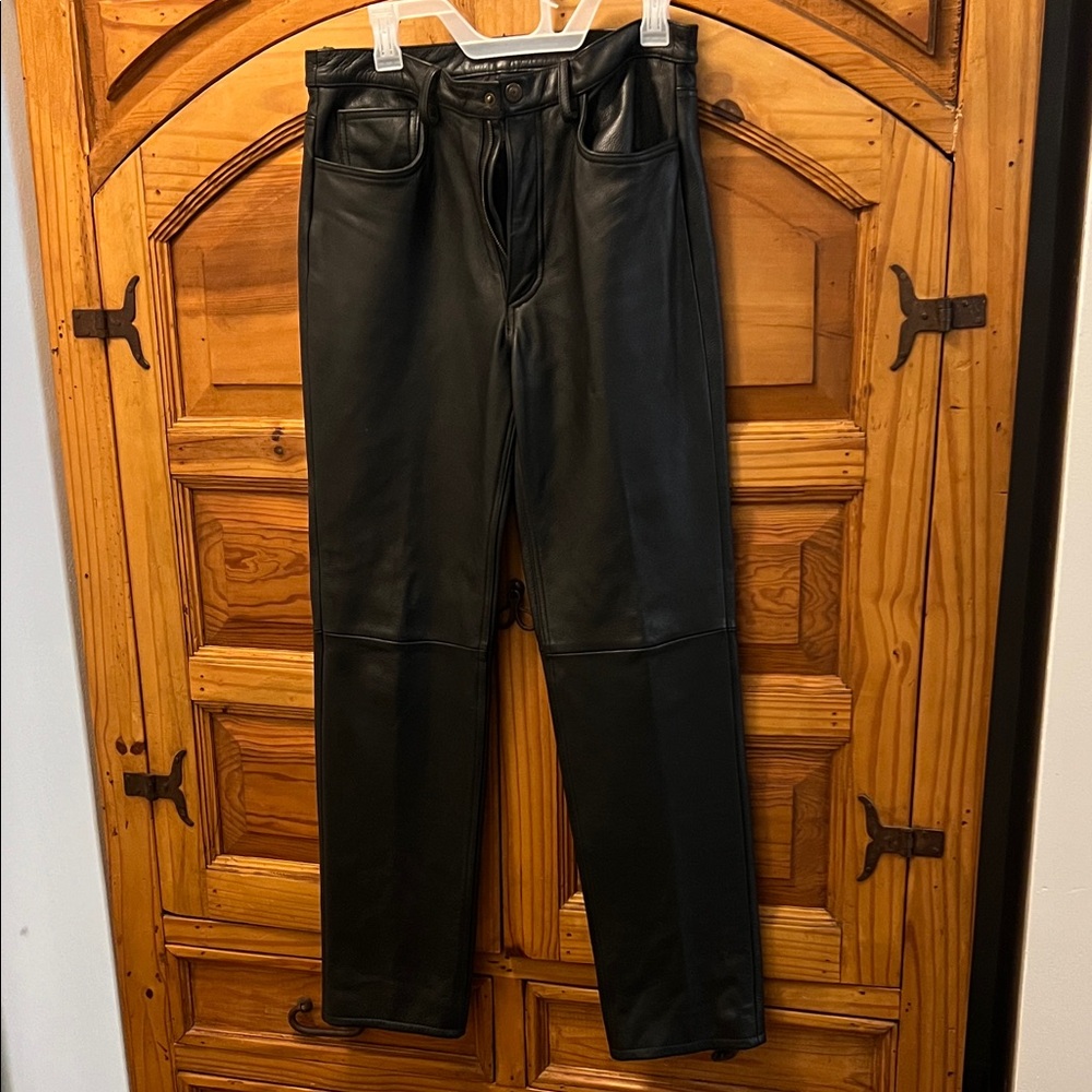 Men’s Black Leather Pants